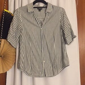 J Crew Blouse Stripped Shirt with Buttons